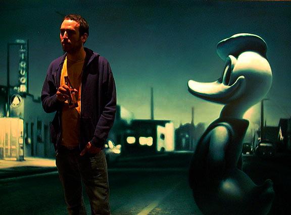 Jeremy in front of a Gottfried Helnwein painting. 2003.