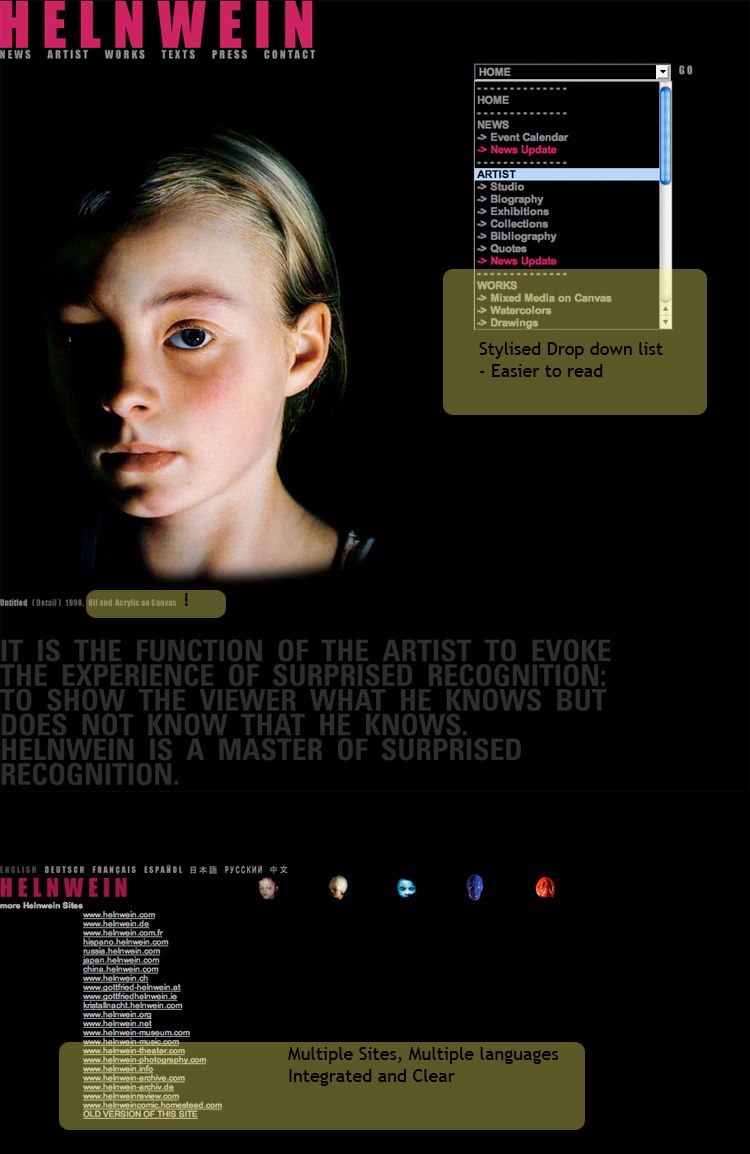 Gottfried Helnwein - Website Design Classics